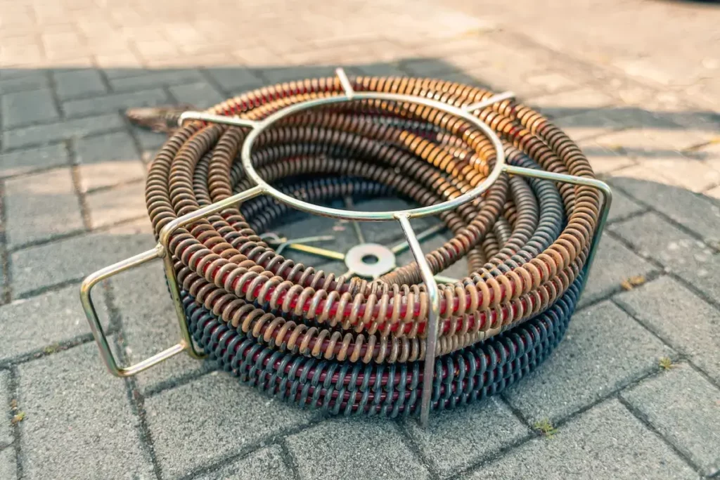 Mit der Rohrreinigungsspirale kann der Abfluss gereinigt werden