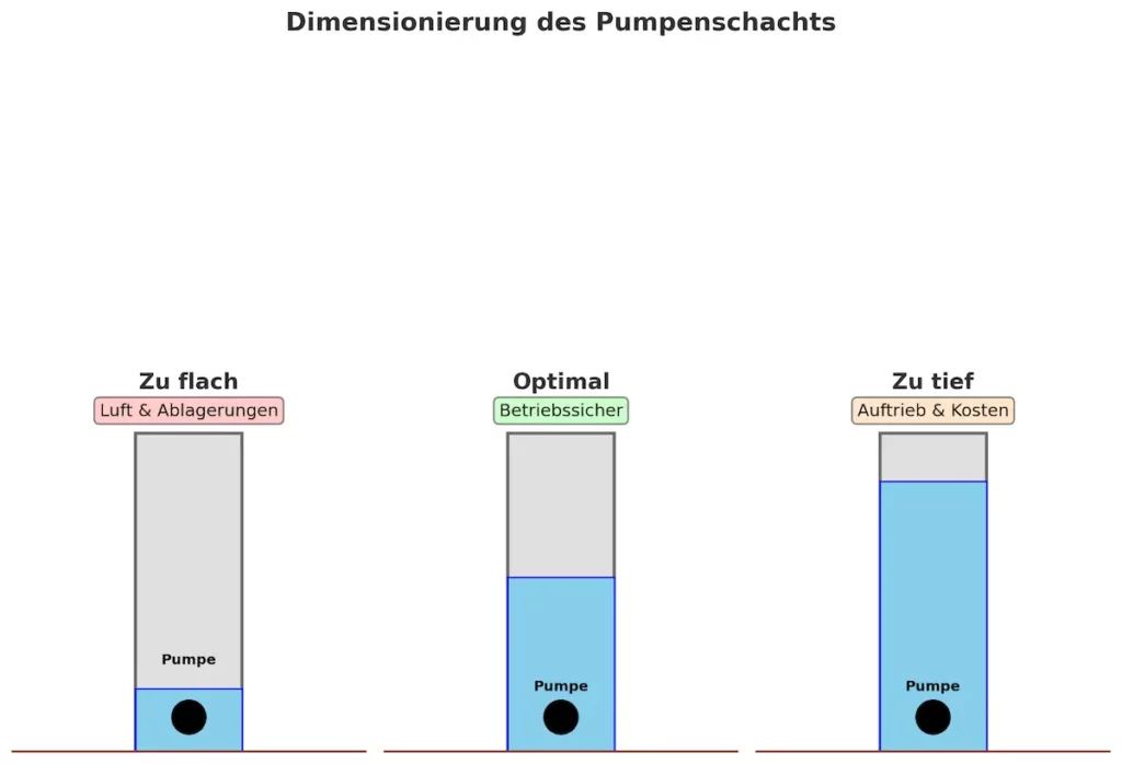 Dimensionierung des Pumpenschachts
