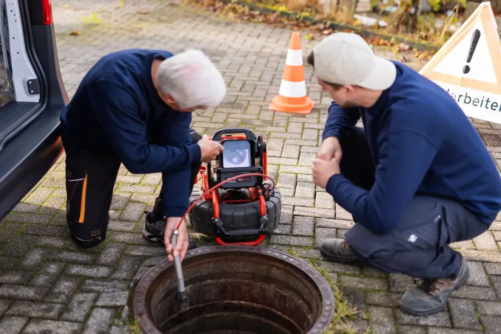 Bei der Kamerabefahrung wird das Bild live auf einem Monitor übertragen