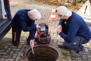 Bei der Kamerabefahrung wird das Bild live auf einem Monitor übertragen